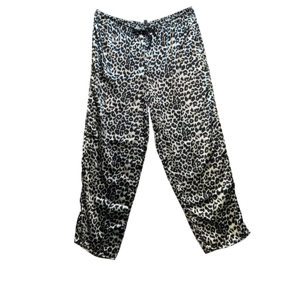 By Pink Womens Sleepwear Leopard Print Pajama Set Extra Large Black Tan - Picture 11 of 16